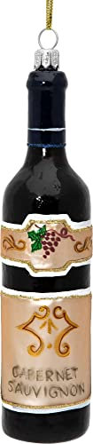 SIKORA Weinflasche Rotwein besondere Weihnachtskugel Glas Christbaumschmuck Deko Figur Weihnachten Anhänger Ornament - Meisterstücke - BS753