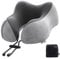 Priksia Nackenkissen Flugzeug, Auto Travel Pillow 100% Memory Foam Nackenkissen Stützkissen,Geeignet für Flugzeuge, Züge, Autos, Büros und Häuser (Hellgrau)