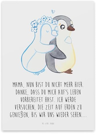 Mr. & Mrs. Panda Trauerkarte Trauer Mama - Familie, Beileid, Mutter, Beerdigung, Beileidskarte, Familienmitglied, Trauerkarten