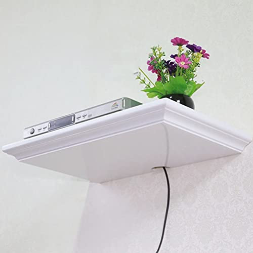 KAXGU Schwimmendes Unterhaltungszentrum Set-Top-Box Hängendes Trennwandregal Wifi-Router-Regalhalterung Wandmontiertes Schwimmendes Regal Dvd-Rack/White/50X25X3Cm