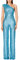 shownicer Jumpsuit Damen Pailletten Jumpsuit Eine Schulter Elegant Overall Sommer Ärmellos Einteiler Lang Overall Hosenanzug Hohe Taille Romper A Blau M
