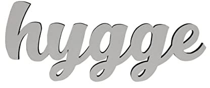 Melis Deko-Schriftzug - Hygge - Schild aus Holz in weiß – 30cm