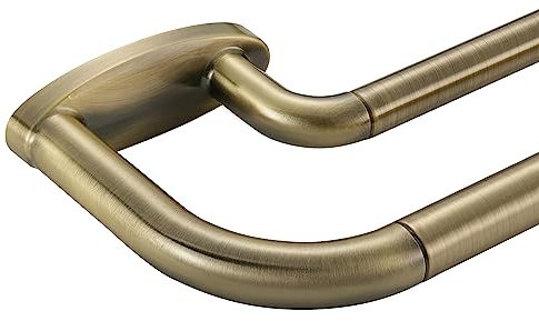 Doppelte Gardinenstangen, Antik-Bronze, Raumverdunkelungsstange für 183 - 368 cm, verstellbar, 1,9 cm vorne und 1,6 cm hinten, hochwertige Metallstange für Fenster, Wickeldesign