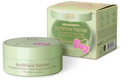 Pixi + Hello Kitty AnyWhere Multipurpose Hydrogel Patches, Hyaluronic, Caffeine & Retinol For Under Eyes, Revitalize Eye Area, 45 pairs / 90 Patches