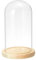 PATIKIL 7,5 x3,9 Clair Cloche Verre Dôme, Verre Cloche Jar Présentoir Coffret Table Pièce Maîtresse avec En-bois Base pour LED Lumière Plantes Maison Décoratif