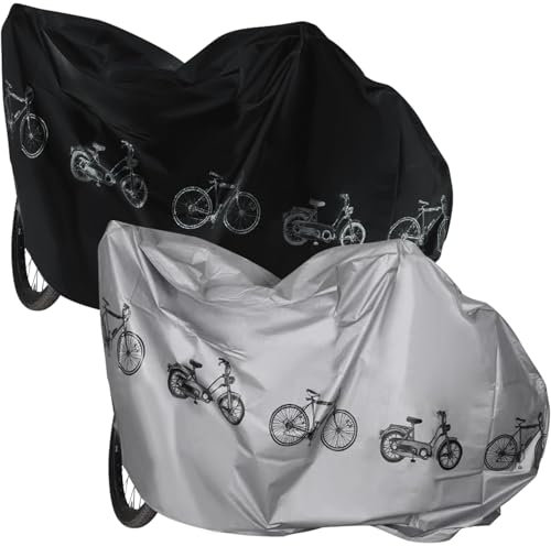 Tekenewbse 2 Pièces Housse Velo, Bache Velo, Housse Velo Camping Car, Housses pour Vélo, Protection Velo, Bâche Velo Extérieur Imperméable, Housse Protection Velo, Protection Pluie Siege Velo Enfant