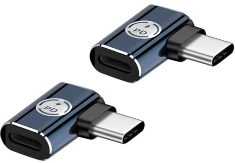90 Degree Lighting to USB C Adapter,2-Pack Lightning Female to USB-C Male Adapter Right Angle USBC Adaptor Converter 35W PD Fast Charging for iPhone 15/15 Pro/15 Pro Max/15 Plus,iPad Pro,Galaxy,Pixel