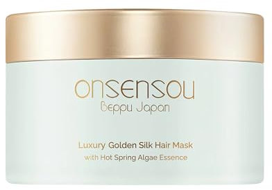 ONSENSOU Golden Silk Hair Mask 180g Feuchtigkeitsspender Trockenes & geschädigtes Haar Tiefenpflege Haarreparatur Haarbruch Kollagen Haarkur Glycerin Salonqualität Haarprodukte Hergestellt in Japan