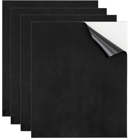 AHANDMAKER 4 Blatt Selbstklebende Filzplatten, 8x9.96 Zoll Rutschfester Stoff-Patch Für Tanzschuhe, Aufkleber, Selbstklebende Stoffbögen Zum Basteln, Schmuckschatulle Aus Filz, Sofas, Schwarz