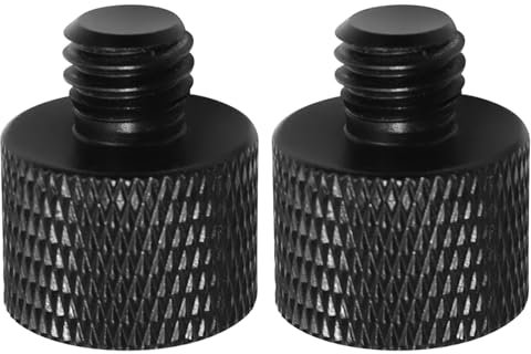 Mikrofonständer-Adapter, 5/8 Buchse auf 3/8 männlich, Schraubadapter Gewinde für Mikrofonständer, Halterung auf Kamerastativadapter, 2 Stück