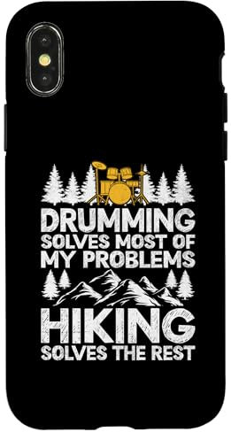 Coque pour iPhone X/XS La batterie résout la plupart de mes problèmes La randonnée résout le reste