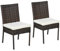 Outsunny 2 Pieces PE Rattan Garden Chairs with Cushion, Patio Wicker Dining Chairs with Backrest for Patio, Deck, Garden, Brown