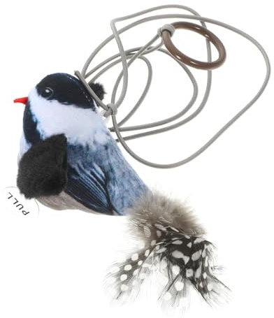 BELLIFFY Hängendes Katzenspielzeug Mit Bungee-Seil Vogelspielzeug Für Zimmerkatzen Federvogel Zum Aufhängen Tür