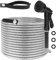 Metal Garden Hose 50 Ft with 10 Functions Nozzle, 304 Stainless Steel Water Hose, 50 Ft Garden Hose Tough & Flexible, Lightweight,Kink & Tangle Free, Rust Proof