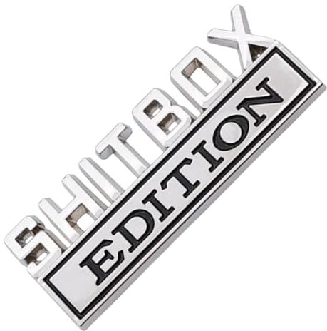 Generisch Shitbox Edition-Emblem, Autoembleme Shitbox Design | Kreative Neuheitsdekorationen, Lustige -Auto-Heckaufkleber, Selbstklebend, Dekorativ Für Autos, Kraftfahrzeuge, LKWs