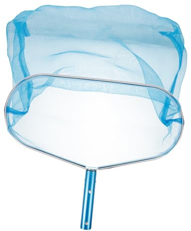 IWOWHERO Pool-Netz Schwimmblattskimmernetz Poollaubkescher Teichreinigungsnetz Pool-fischernetz Lache Rechen Poolreinigungsgeräte Pool-Tool Löffel Netz Blatt-Skimmer-Netz Blue Aluminium