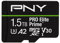 PNY Carte microSDXC 1.5TB Pro Elite Prime Class 10 U3 V30 A2 + Adaptateur SD - jusqu'à 200MB/s, Class 10, U3, V30, A2, 4K UHD, Full HD, UHS-I