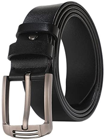 SOIMISS Vollverstellbarer Ledergürtel Für Herren Schwarz 110 Cm Klassischer Freizeit Und Jeansgürtel Mit Quadratischer Dornschließe Ideal Für Trachten Und Alltag