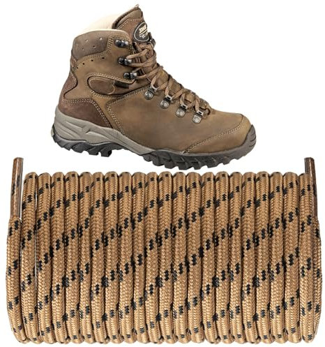 NDTEZUGT Ø4mm Rund Reißfest Schnürsenkel Für Arbeitsstiefel Wanderschuhe Herren Trekkingschuhe, Lang Dünn Schuhbänder Für Stiefel, Chukka Boot (khaki,120cm)