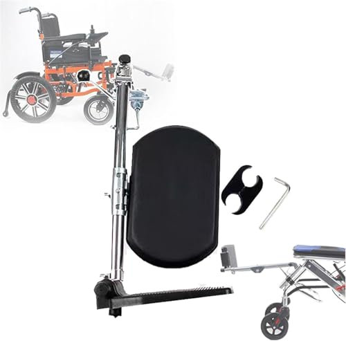 Reposapiernas Elevadores para Silla De Ruedas: Universal, Soporte De Pedal Único: 100 Kg, Fácil Limpieza, Ángulo Ajustable/90°-180°, con Reposapiés Acolchados, para Ancianos(Left)
