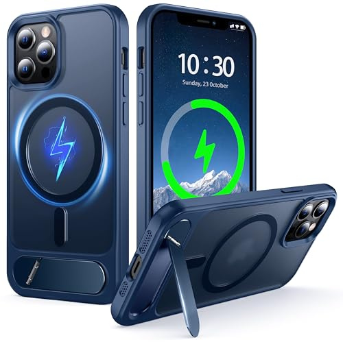 NJROW Magnetic Stand for iPhone 12 Case/iPhone 12 Pro Case Compatible with MagSafe, Dark Blue
