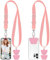 takyu 2 Pcs Adjustable Phone Lanyard Neck Strap, Universal Mobile Phone Lanyard with 4 Adhesive Tethers, Compatible for iPhone, Samsung, HUAWEI and Most Smartphone Pink