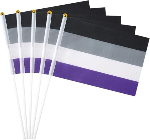 25 Stück Asexuelle Flagge, Regenbogen, LGBT, Mini-Flagge, für Feiern, Dekoration, Festival, Party, Karneval, Innen, Außenbereich