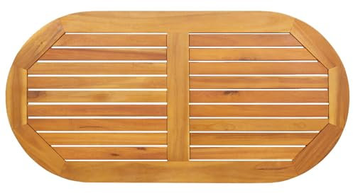 vidaXL Oval Massivholz Akazien Tischplatte Innen/Außen Nutzung Geölt 110X55X2 cm Langlebige und vielseitige Essoberfläche für Moderne Räume