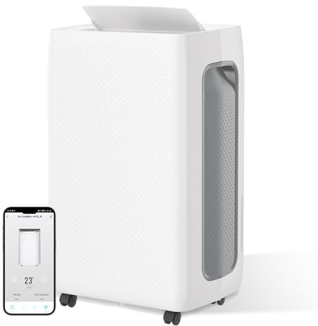 Herrselsam Deumidificatore elettrico per ambienti fino a 50 m², con APP, 3 modalità di funzionamento, tubo di scarico, timer 24H, serbatoio acqua 4,5 l, deumidificatore per cantina