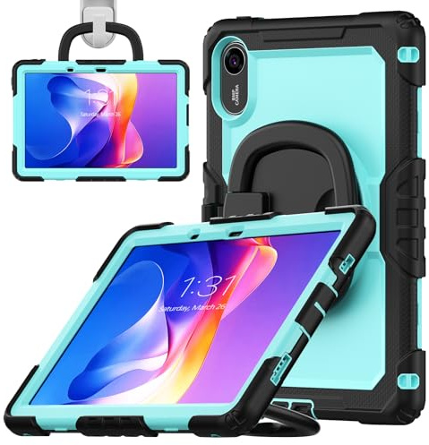 SLLMYYX for Xiaomi Redmi Pad 2 11 inch 2025, Shockproof Cover with Rotating Stand, Handle & Shoulder Strap, Sky Blue PC