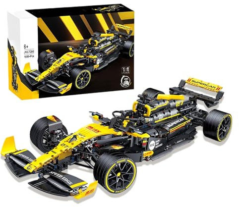 MirthMakers Technik F1 RS20 Rennwagen-Bausatz, 1650 Teile | 1:8 Supercar-Bausatz für Erwachsene, Ausstellungsmodell, Dekoration für Homeoffice, DIY-Technik-Geschenk für F1-Fans Jungen