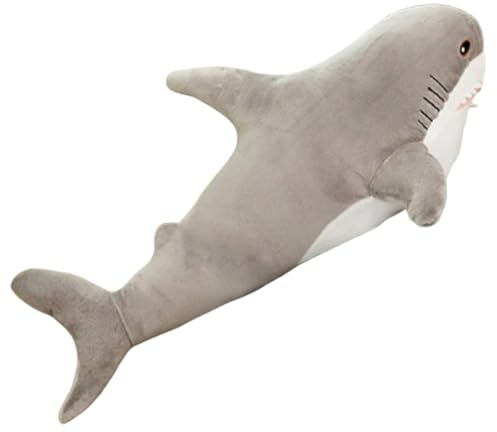 Xiyocadt Hai Kuscheltier, Relaxo Kuscheltier, Shark Plush, Hai Spielzeug, Shark Spielzeug Plüschtier, Kuschelige Spielgefährten für Kinder Geburtstage und Besondere Anlässe (100CM,grau)