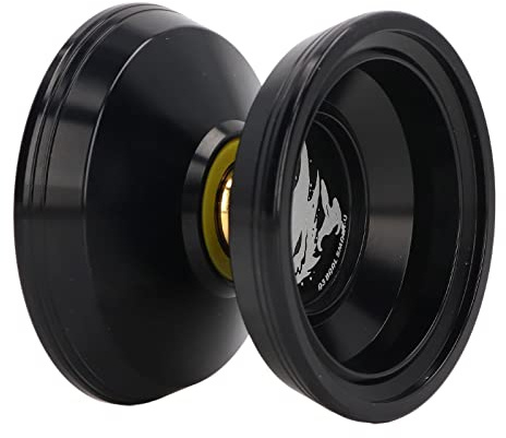MENDUNER Stilvolles Yoyo aus Aluminiumlegierung mit Schnurhandschuh für, Hochwertiger, Nicht Reagierender Yoyo-Ball mit Einzigartigem Muster, Stoßfestes und (Black)