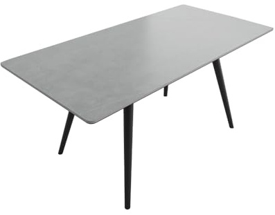 Magnolia Home Esstisch 160x80cm graue Keramikplatte Schwarze konische Tischbeine