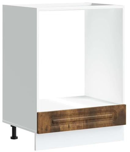 WRJENFSC Kalmar - Armario bajo de cocina para horno, mueble de horno de madera de roble ahumado, armario empotrado que ahorra espacio con patas ajustables, 60 x 46 x 81,5 cm