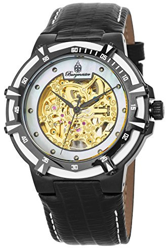Burgmeister Herren Skeleton Automatik Uhr mit Leder Armband BM235-602