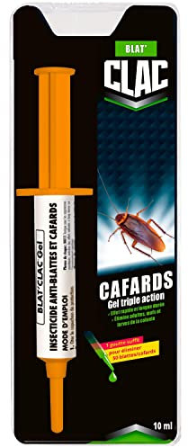 Clac® Gel Anti-Cafards Triple Action 10g – Insecticide Puissant contre Cafards et Blattes – Résultats Rapides – Effet Longue Durée