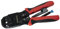 WETEC Crimpzange, für Westernstecker 4-,6-,8-polig (Presszange Westernstecker RJ-11) Länge: 210 mm, Ratschenautomatik mit Notentriegelung, präzise parallele Crimpung
