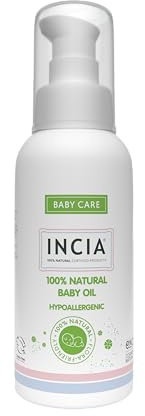INCIA Baby öl 110ml (Enthält keine künstlichen Duft- und Farbstoffe, Parabene, Silikone und Paraffin, ideal für Babys und Erwachsene, mit Sesameöl - Jojobaöl - Vitamin E)