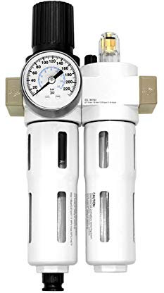 Beduan Compressed Air Pressure Regulator Filter 1/2NPT,Trap Air Tool Compressor Filter Water/Oil Separator,5 Micron Element (MIDI)