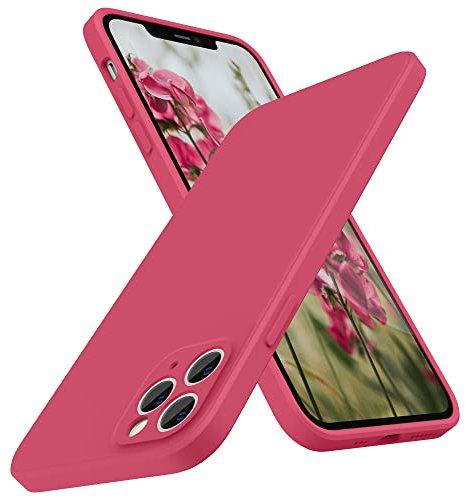 SURPHY für iPhone 11 Pro Hülle Silikon mit Kameraschutz, Flache Kante Handyhülle iPhone 11 Pro Case 5,8 Zoll Dünn Schutzhülle, Hibiscus