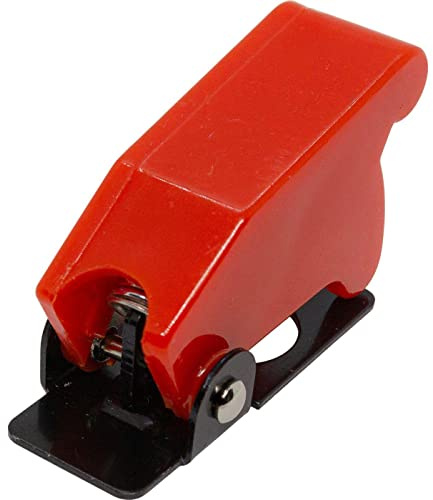 Lumonic Flip-Cover in rosso per interruttore a levetta con diametro Ø12mm I Copertura di protezione in plastica per interruttore a levetta I Per auto e casa