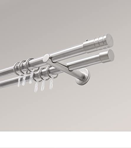 LYSEL® Set Zylinder 2-Lauf Stangen Ø 20mm Edelstahl-Optik, Länge: 200cm