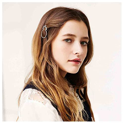 Dervivea Boho Ananas Haarspange Barrette Metall Obst Haarspange Pin Kleine Ananas Seite Clip Pin Silber Ananas Haarnadel Clips Dekorative Haarschmuck Für Frauen Und Mädchen Kopfschmuck