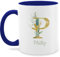 Tasse Tassen 325ml - Anfangsbuchstabe Name - Namens Geschenk - 325 ml - Dunkelblau - personalised mug buchstabentasse buchstaben letter kaffeetasse buchstabe namenstasse initialen letters teetasse