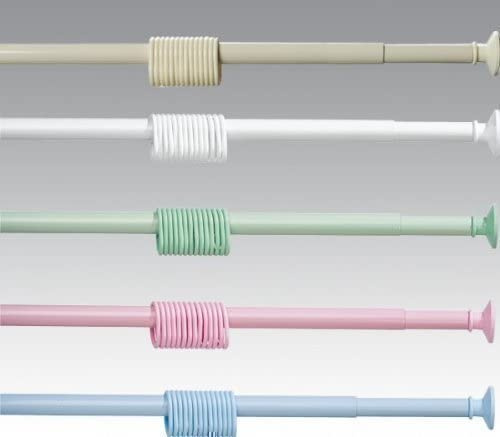 LiKeKa Duschvorhangstange 160-270 cm Ausziehbar aus Aluminium, Gardinenstange ohne Schrauben&Bohren verstellbar für Dusche&Badewanne, Inklusive der farblich passenden Vorhangringe (Beige)