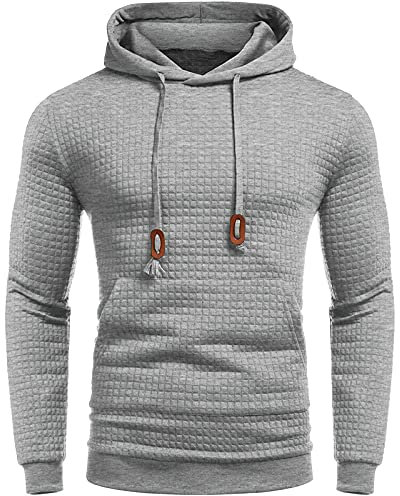 Alueeu Hoodie Herren Basic Kapuzenpullover Sweatjacke Pullover Hoodie Sweatshirt Langarm Hoodie mit Kapuze Kapuzenpullover Plaid Plissee Casual Sport Sweatshirt Herbst Winter Kapuzenpulli