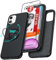 LeYi Flüssige Silikon Handyhülle für iPhone 11 Hülle mit 2*Schutzfolie, 360 Grad Ständer Ring Silikonhülle Outdoor Kratzfest Stoßfest Gel Dünn Schutzhülle Case für Apple iPhone 11 Schwarz