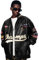 Aelfric Eden Herren Jacke Schwarz Retro Lederjacke Unisex Collegejacke Stehkragen Damen Baseball Jacken Übergröß mit Tasche XS