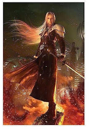 THEGIS Sephiroth Final Fantasy Leinwand-Poster, Wandkunst, Dekordruck, Bild, Gemälde für Wohnzimmer, Schlafzimmer, Dekoration, ungerahmt, 40 x 60 cm